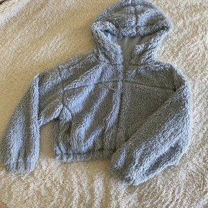 Urban Outfitters Grey/Blue Fluffy Jacket Size Large